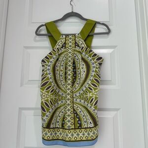 Green and Brown Patterned Halter Top